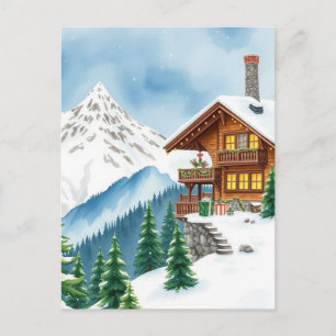 Schweizer Alpen Chalets Winter Berg Reise Souvenir Postkarte