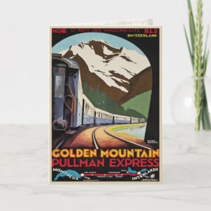 Schweizer Alpen-Grüße mit Vintagem Plakat-Druck Karte