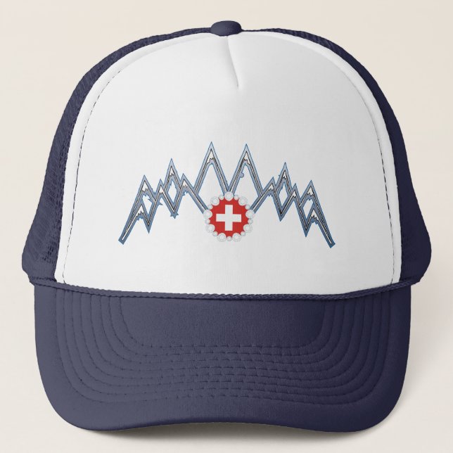 Schweizer Alpen-Hut Truckerkappe (Vorderseite)