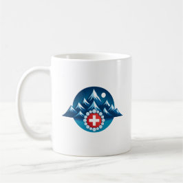 Schweizer Alpen-Illustration Kaffeetasse