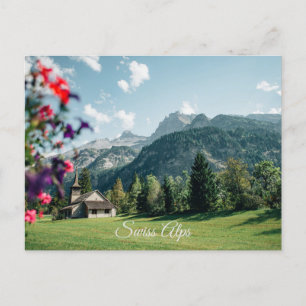 Schweizer Alpen im Frühling Postkarte