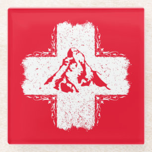 Schweizer Alpen Matterhorn - Schweiz Glasuntersetzer