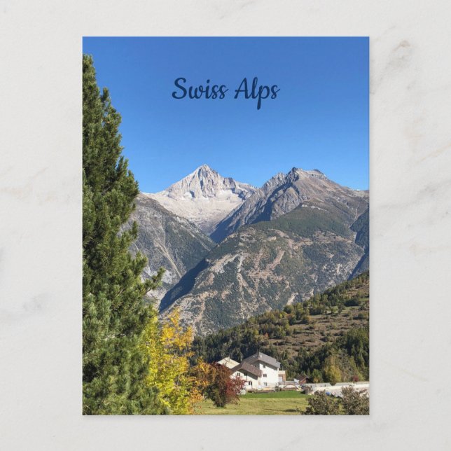 Schweizer Alpen Postkarte (Vorderseite)
