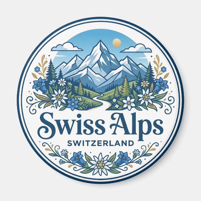 Schweizer Alpen Schweiz Magnet (Vorne)