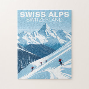Schweizer Alpen Schweiz Puzzle Vintage Reise
