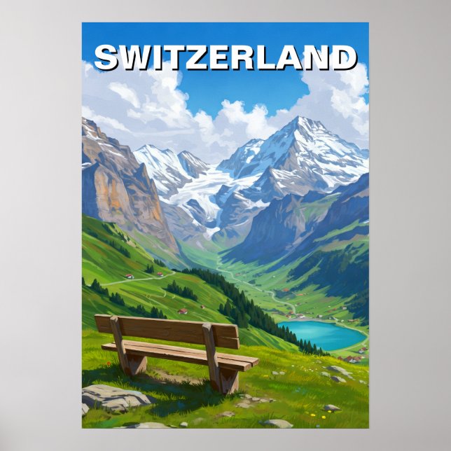 Schweizer Alpen Schweiz Reise Poster (Vorne)
