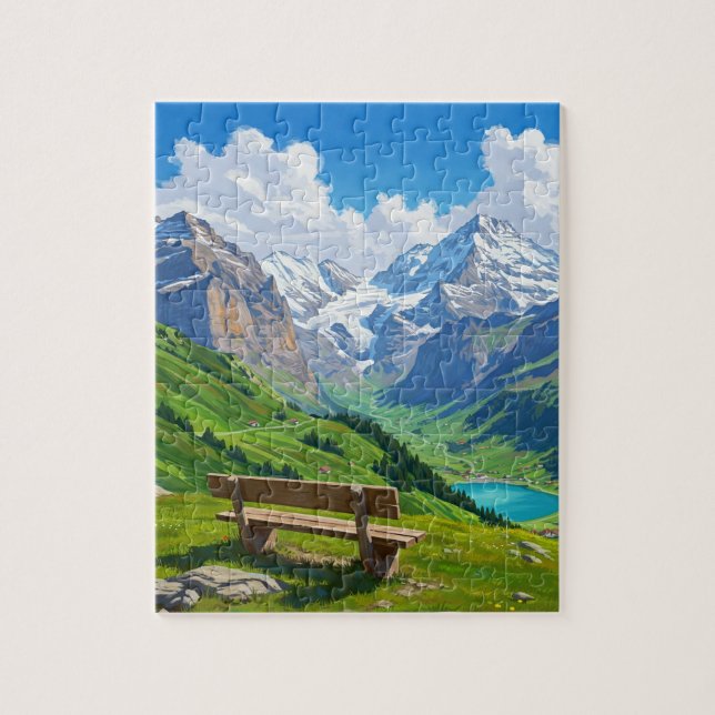 Schweizer Alpen Schweiz Reise Puzzle (Vertikal)