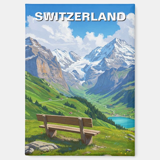 Schweizer Alpen Schweiz Reisen Magnet (Vorderseite)