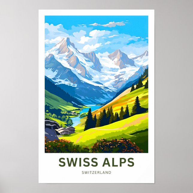 Schweizer Alpen Schweiz Reisen Print Poster (Vorne)