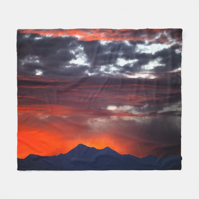 Schweizer Alpen Sonnenaufgang Fleecedecke (Vorderseite (Horizontal))