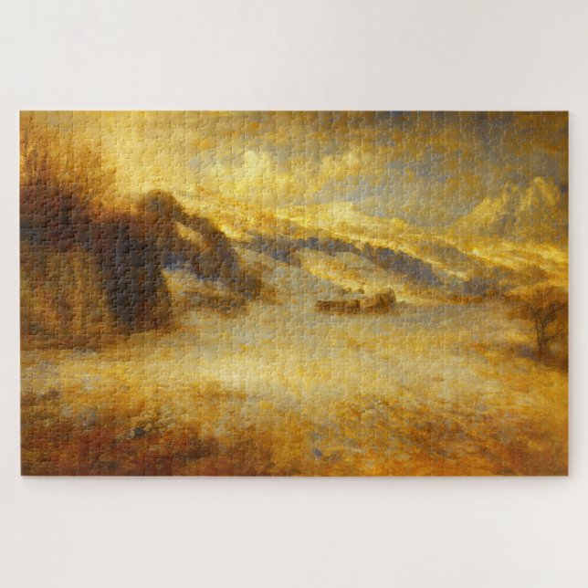 Schweizer Alpen Verschneiter Berg Turner Art Puzzl Puzzle (Horizontal)