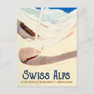 Schweizer Alpen, Vintage-Reise Postkarte