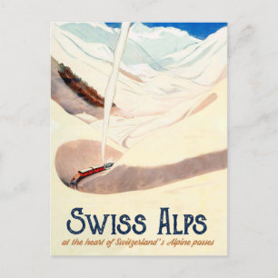 Schweizer Alpen, Vintage Travel Postkarte