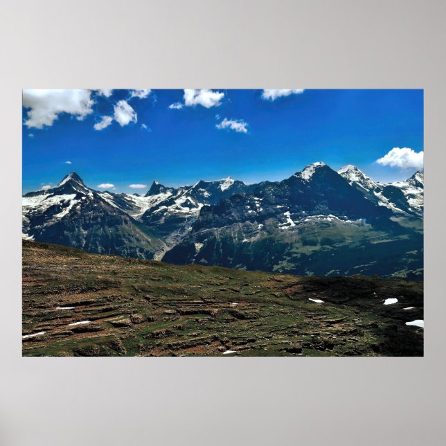 Schweizer Alpen von Grindelwald Poster (Vorne)