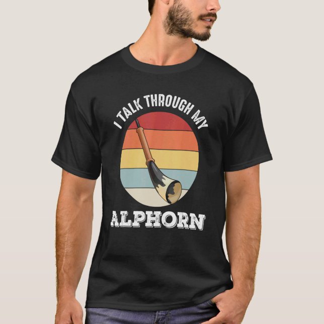 Schweizer Alphormusikinstrument in den Schweizer A T-Shirt (Vorderseite)