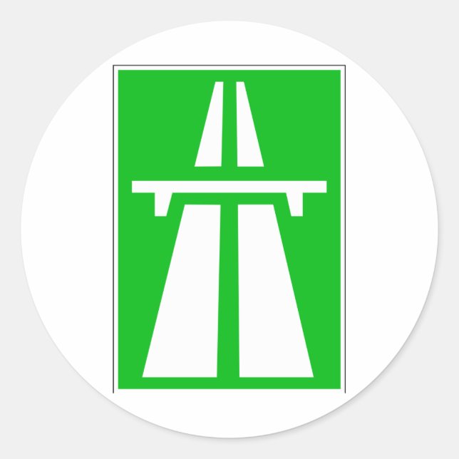 Schweizer Autobahnzeichen Runder Aufkleber (Vorderseite)