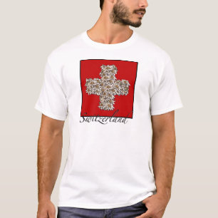 Schweizer Edelweiss Kreuz T-Shirt
