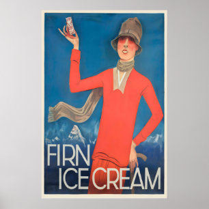 Schweizer Eiscreme Vintage-Werbeplakat Poster