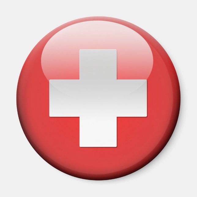 Schweizer Flagge 2.0 Magnet (Vorne)