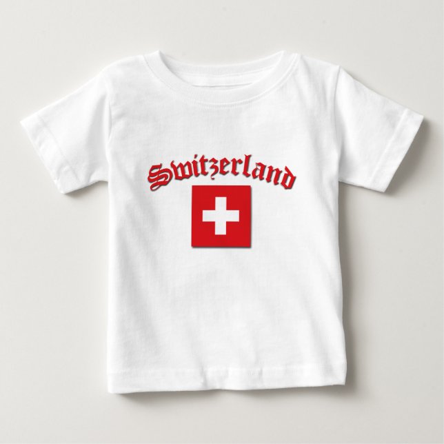 Schweizer Flagge Baby T-shirt (Vorderseite)