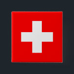 Schweizer Flagge Button<br><div class="desc">Anpassbare World Flag Produkte - Fühlen Sie sich frei,  Ihren eigenen Text hinzuzufügen.</div>