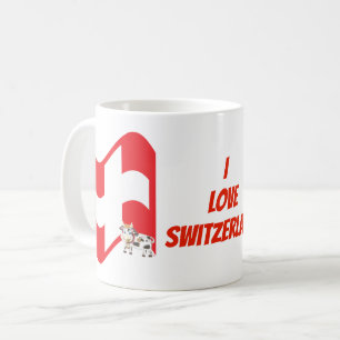 Schweizer Flagge der Liebe I Schweiz   und Kaffeetasse