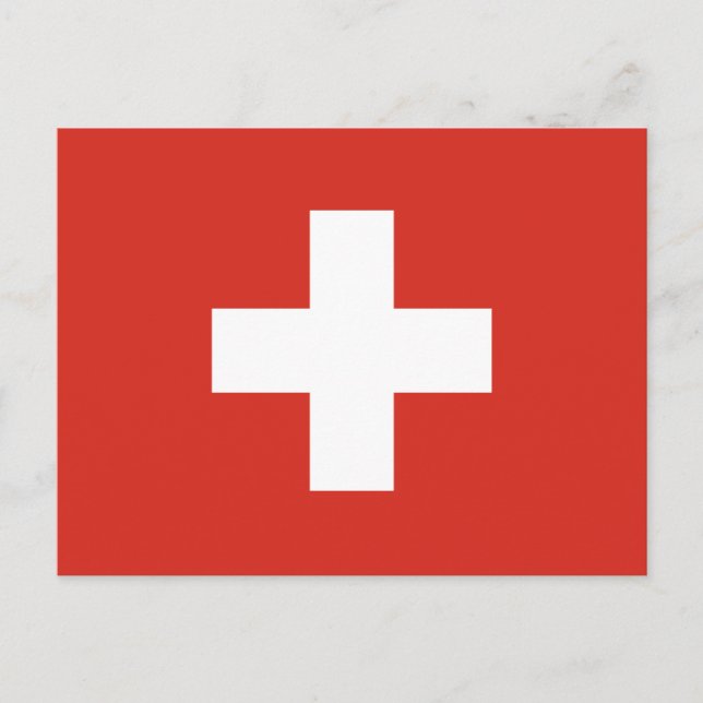 Schweizer Flagge Die Nationalflagge der Schweiz Postkarte (Vorderseite)