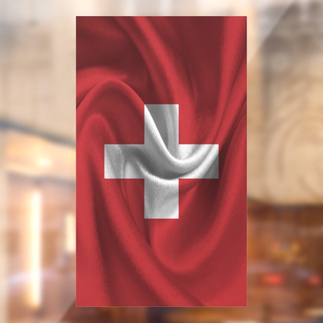 Schweizer Flagge Fensteraufkleber (Blatt 2)
