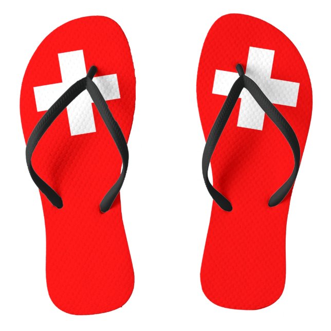 Schweizer Flagge Flip Flops (Fußbett)