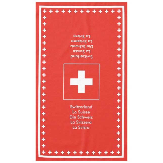 Schweizer Flagge - Fondue-Käse-Party-Abendessen Tischdecke (Vorderseite)