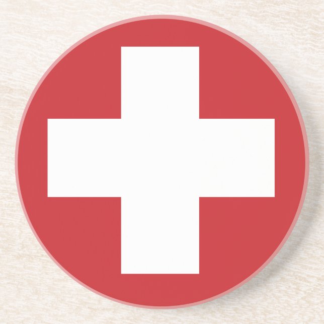 Schweizer Flagge Getränkeuntersetzer (Vorne)