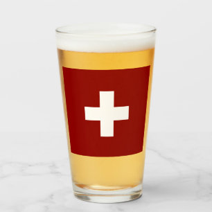 Schweizer Flagge        Glas