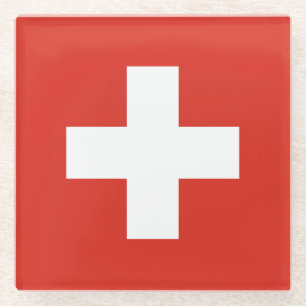 Schweizer Flagge Glasuntersetzer