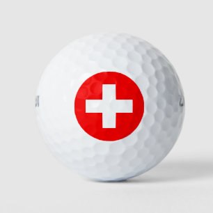 Schweizer Flagge Golfball
