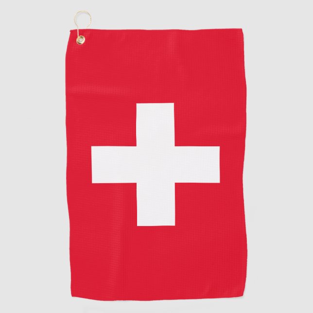 Schweizer Flagge Golfhandtuch (Vorderseite)