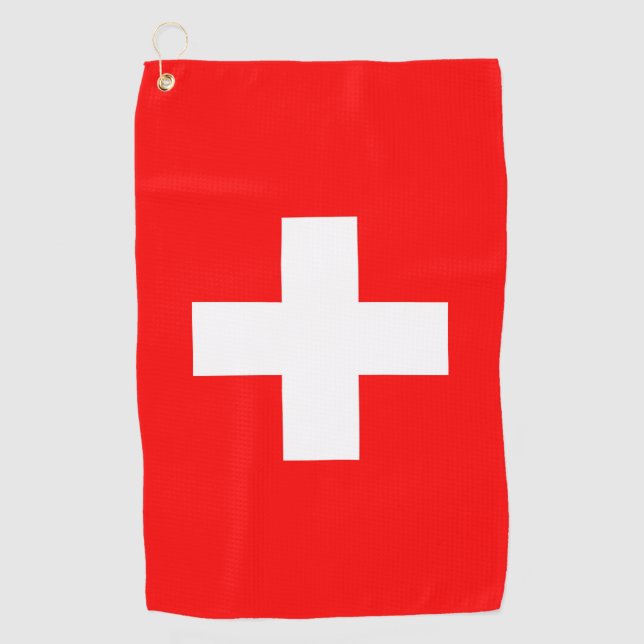 Schweizer Flagge Golfhandtuch (Vorderseite)