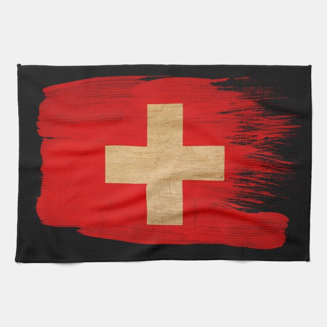 Schweizer Flagge Handtuch (Horizontal)