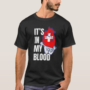 Schweizer Flagge Herzblutgefäße Hand Schweiz T-Shirt