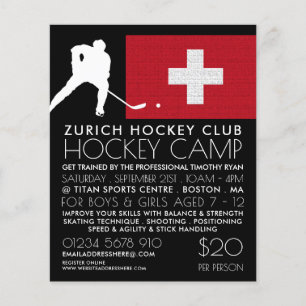 Schweizer Flagge, Hockey-Spieler, Camp-Werbe-Flyer Flyer