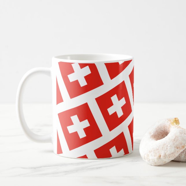 Schweizer Flagge I Liebe Schweiz Kaffeetasse (Mit Donut)