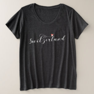 Schweizer Flagge im Herzen, Schweiz Große Größe T-Shirt