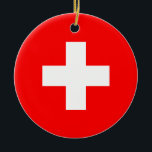 Schweizer Flagge Keramik Ornament<br><div class="desc">Schweizer Flagge</div>