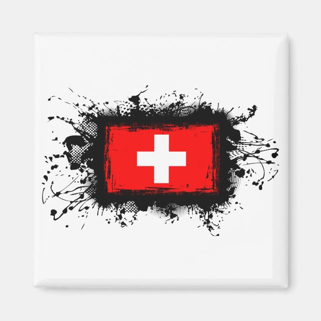 Schweizer Flagge Magnet (Vorne)