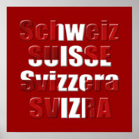 Schweizer Flagge - Offizielle Sprachen Geschenk