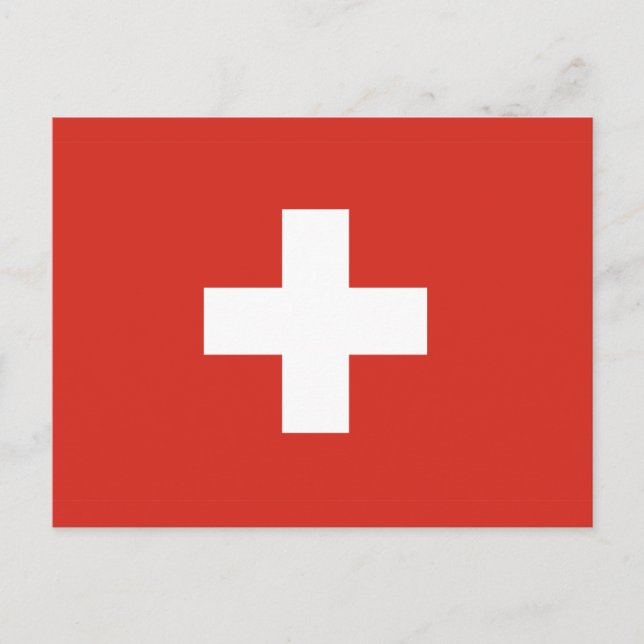 Schweizer Flagge Postkarte (Vorderseite)