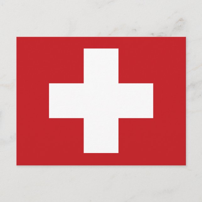 Schweizer Flagge Postkarte (Vorderseite)