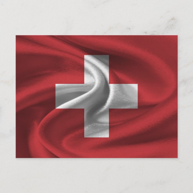 Schweizer Flagge Postkarte (Vorderseite)