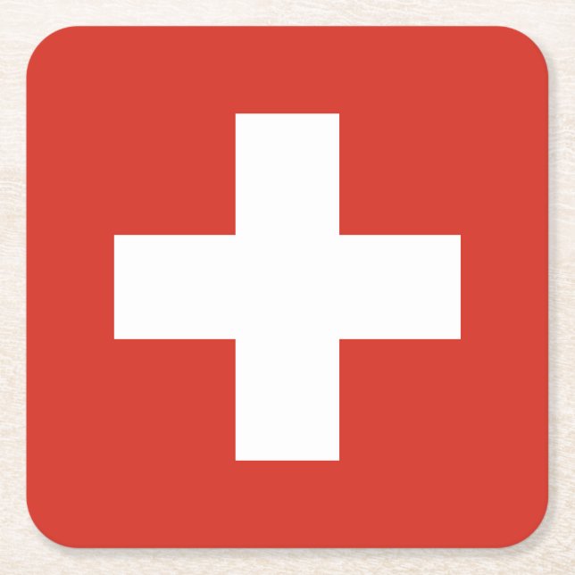 Schweizer Flagge Rechteckiger Pappuntersetzer (Vorderseite)