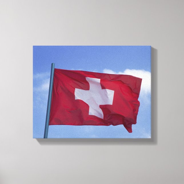 Schweizer Flagge (RF) Leinwanddruck (Vorderseite)