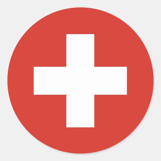 Schweizer Flagge Runder Aufkleber (Vorderseite)